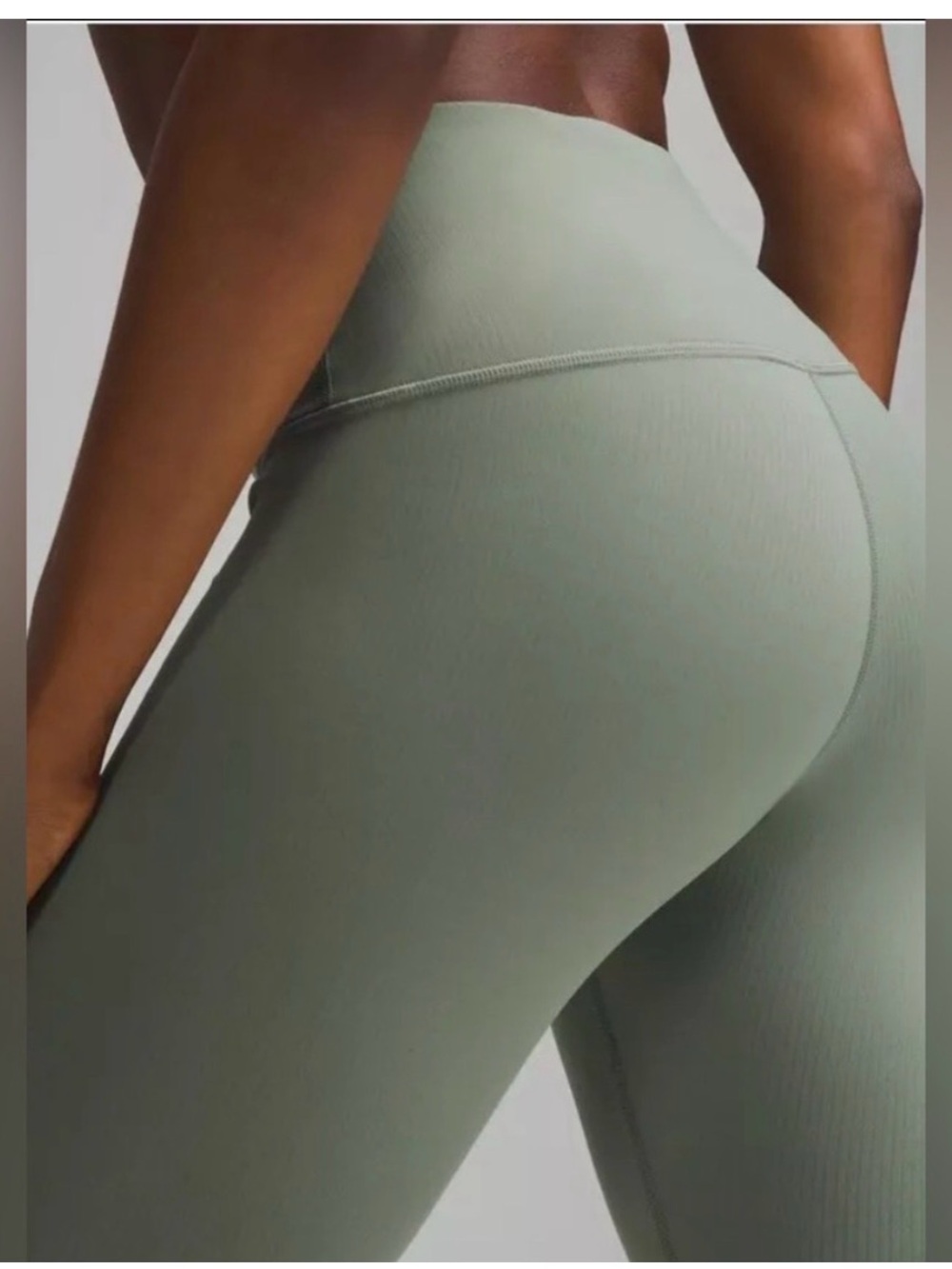 lululemon Wunder Train HR Grey Eucalyptus Leggings size 10 & free tote - Picture 2 of 7